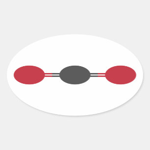 Pegatina Ovalada Estructura molecular de CO2