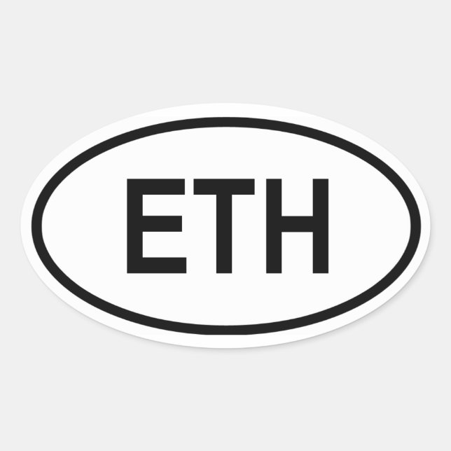 Pegatina Ovalada Etiopía "ETH" (Anverso)