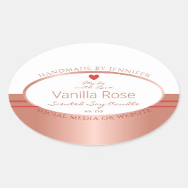 Pegatina Ovalada Etiquetas de embalaje de productos de lujo Rosa bl