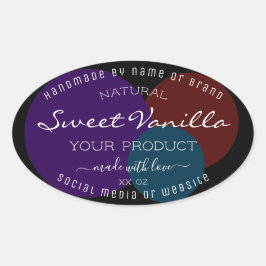 Pegatina Ovalada Etiquetas de embalaje de productos elegantes Color