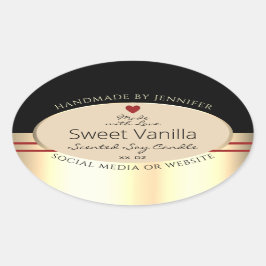 Pegatina Ovalada Etiquetas de embalaje de productos elegantes oro n