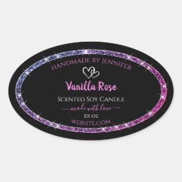 Pegatina Ovalada Etiquetas de empaquetado de productos de Purpurina