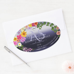 Pegatina Ovalada Etiquetas de envasado de productos de color azul f