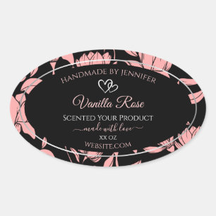 Pegatina Ovalada Etiquetas de presentación de productos florales en