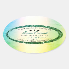 Pegatina Ovalada Etiquetas de producto de fragmentos de Purpurina d