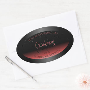 Pegatina Ovalada Etiquetas de productos de Purpurina de color negro