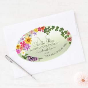 Pegatina Ovalada Etiquetas de productos ecológicos para pasteles fl