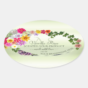 Pegatina Ovalada Etiquetas de productos ecológicos para pasteles fl