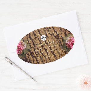 Pegatina Ovalada Etiquetas de productos florales Logotipo de cortez