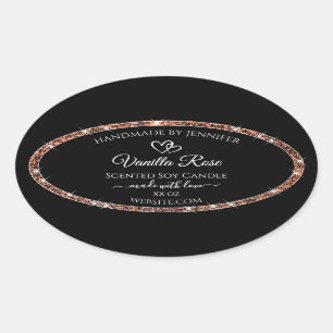 Pegatina Ovalada Etiquetas de productos para cuadros de Purpurina d