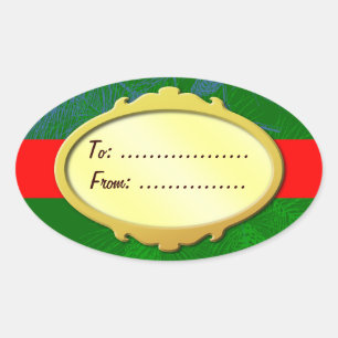 Pegatina Ovalada Etiquetas de regalo de Personalizado de la cinta r