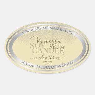 Pegatina Ovalada Etiquetas elegantes de empaque de productos crema