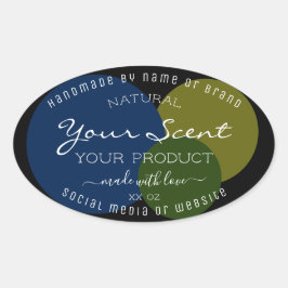 Pegatina Ovalada Etiquetas modernas de embalaje de productos verde 