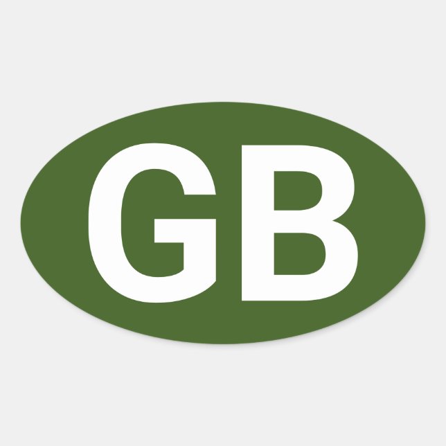 Pegatina Ovalada Euro/ Verde de Gran Bretaña (Anverso)