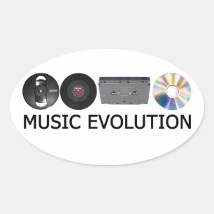 Pegatina Ovalada Evolución musical