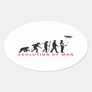 Pegatina Ovalada evolution of usted controlling drone