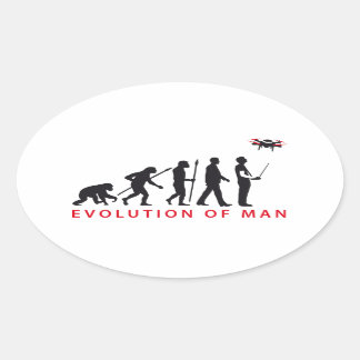 Pegatina Ovalada evolution of usted controlling drone