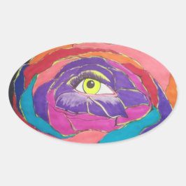 Pegatina Ovalada Excelencia Floreciente