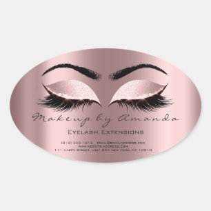 Pegatina Ovalada Extensión Eyelash Ronda de maquillaje Artista Rosa