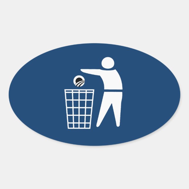 PEGATINA OVALADA EXTRAER A OBAMA (Anverso)