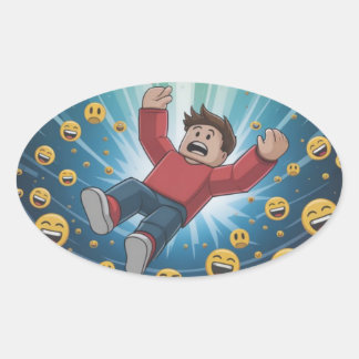 Pegatina Ovalada Fall in bubble