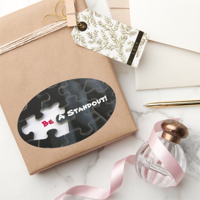 Pegatina Ovalada Falta la pieza del rompecabezas (Regalar)