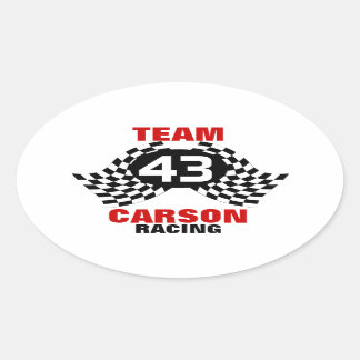 Pegatina Ovalada Familia Carreras personalizado