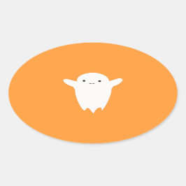 Pegatina Ovalada Fantasma Cuta