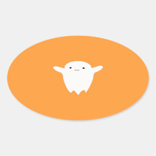 Pegatina Ovalada Fantasma Cuta