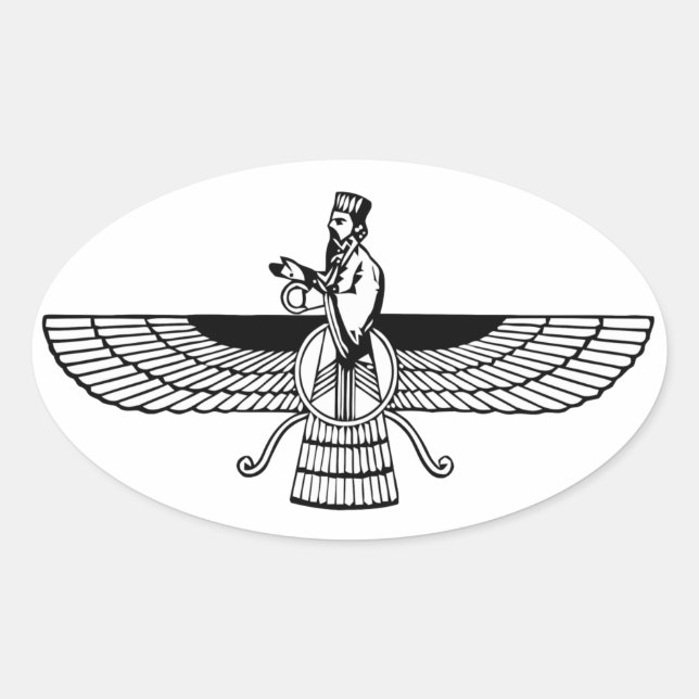 Pegatina Ovalada Faravahar (Anverso)