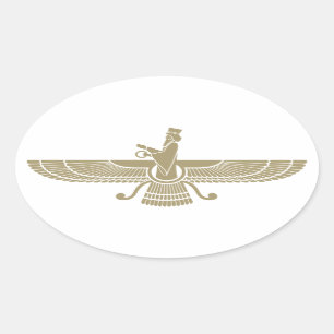 Pegatina Ovalada Faravahar estilizado