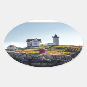 Pegatina Ovalada Faro de nubble