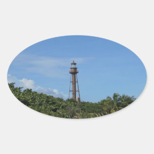 Pegatina Ovalada Faro de Sanibel