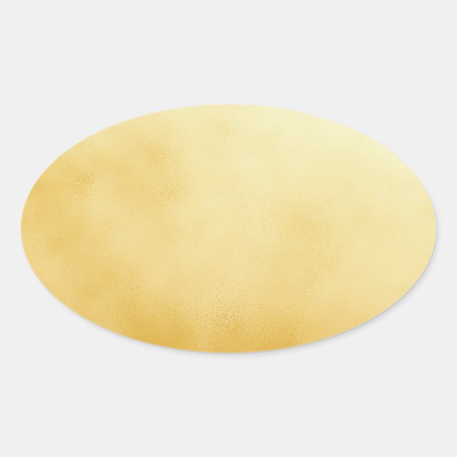 Pegatina Ovalada Faux oro ovalado sofisticado (Anverso)