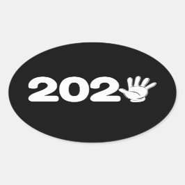 Pegatina Ovalada Feliz Año Nuevo 2025 - Fiesta de Año Nuevo 2025