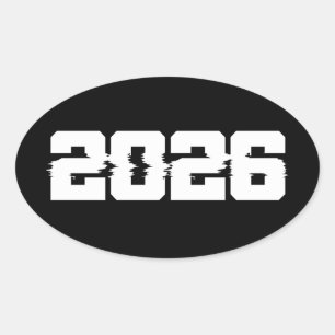 Pegatina Ovalada Feliz Año Nuevo 2026