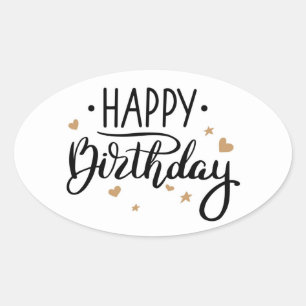 Pegatina Ovalada Feliz cumpleaños