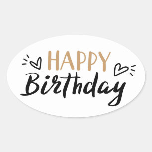 Pegatina Ovalada Feliz cumpleaños