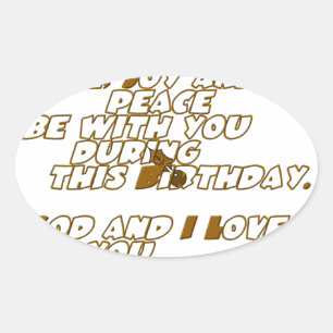 Pegatina Ovalada Feliz cumpleaños