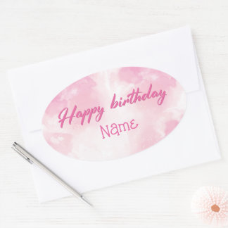 Pegatina Ovalada Feliz cumpleaños