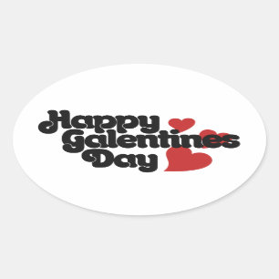 Pegatina Ovalada Feliz Día de las Galentinas