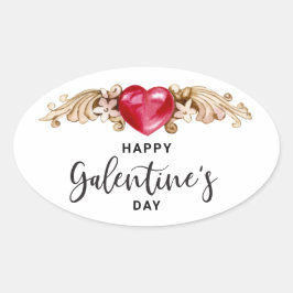 Pegatina Ovalada Feliz Día de las Galentinas