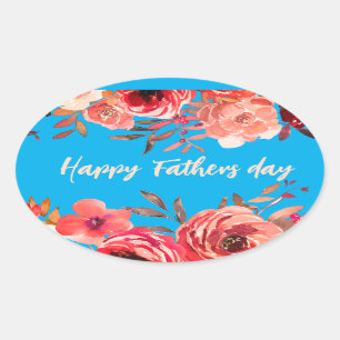 Pegatina Ovalada Feliz Día de los Padres