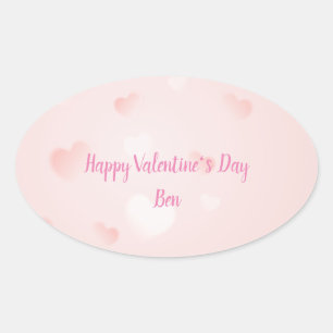 Pegatina Ovalada Feliz Día de San Valentín