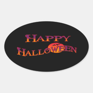 Pegatina Ovalada Feliz Halloween