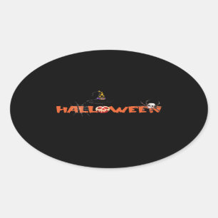 Pegatina Ovalada Feliz Halloween