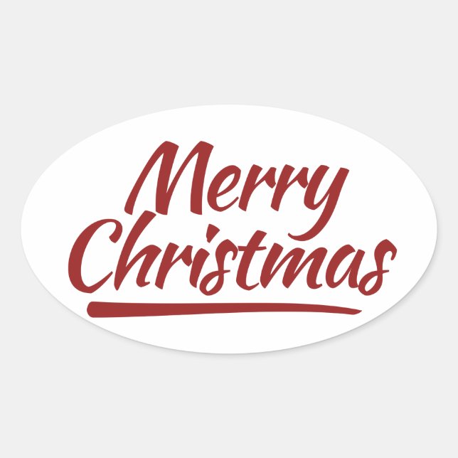 Pegatina Ovalada Feliz Navidad (Anverso)