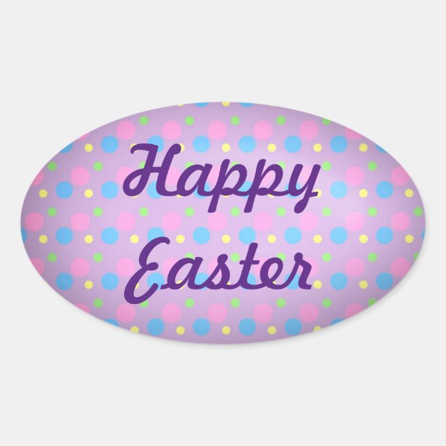 Pegatina Ovalada Feliz Pascua (Anverso)
