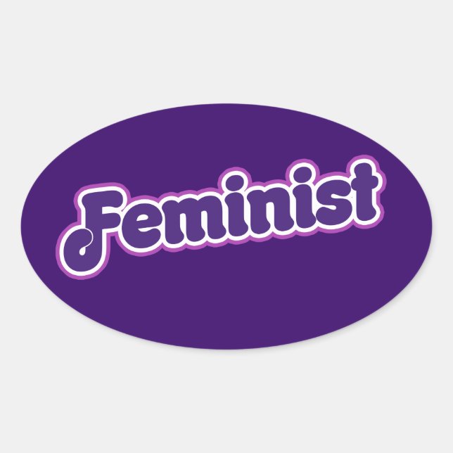 Pegatina Ovalada Feminista (Anverso)