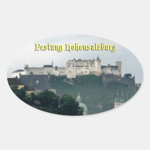 Pegatina Ovalada Festung Hohensalzburg, Salzburgo Austria